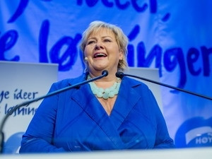 Lãnh đạo đảng Bảo thủ đối lập Na Uy Erna Solberg. (Nguồn: AFP/TTXVN)