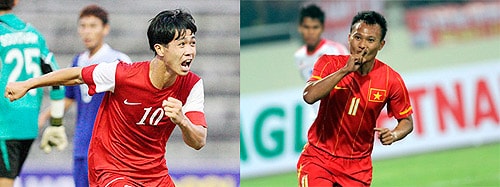 Công Phượng và Trọng Hoàng.