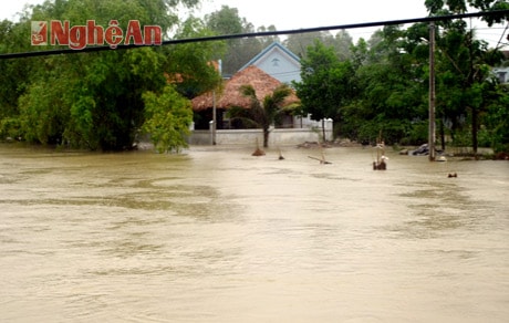 Nước ngập sâu đã khiến nhiều gia đình phải di dời đến nơi an toàn.