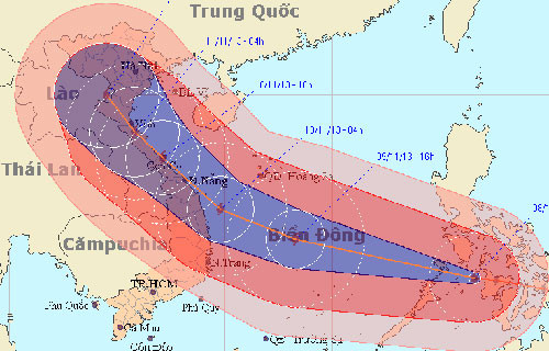 Theo dự bão, hướng đi của siêu bão HaiYan rất phức tạp, vùng ảnh hưởng rộng, trong đó có Nghệ An.