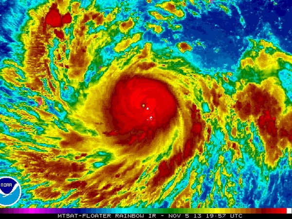 Hình ảnh vệ tinh siêu bão Haiyan. (Nguồn: NOAA)