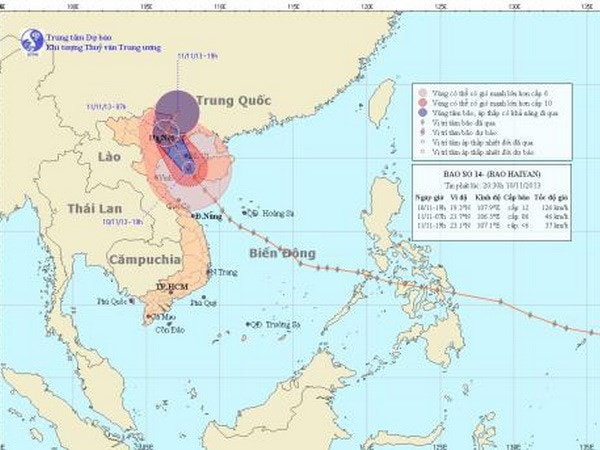 Bão Haiyan đi vào 