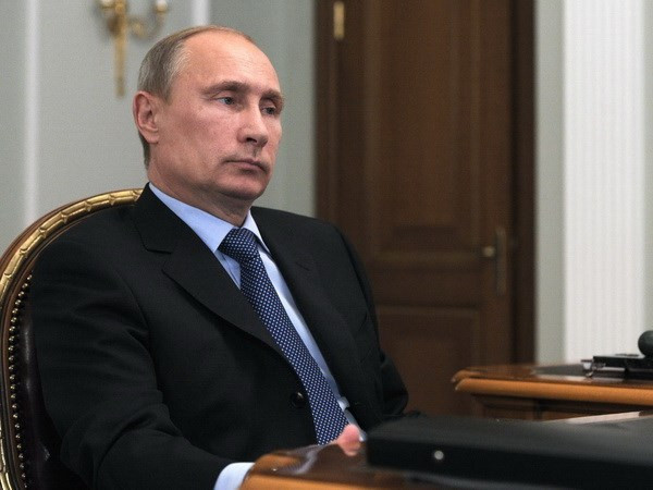 Tổng thống Nga Vladimir Putin tại cuộc họp ở ngoại ô Moskva ngày 20/9. (Nguồn: AFP/TTXVN)