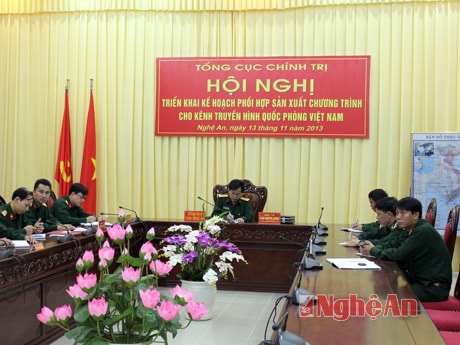 Quang cảnh Hội nghị tại điểm cầu Bộ CHQS tỉnh Nghệ An