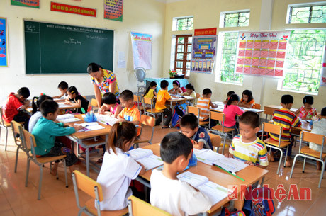 Mô hình “Trường học mới Việt Nam (VNEN)” ở Trường Tiểu học Long Sơn (Anh Sơn).