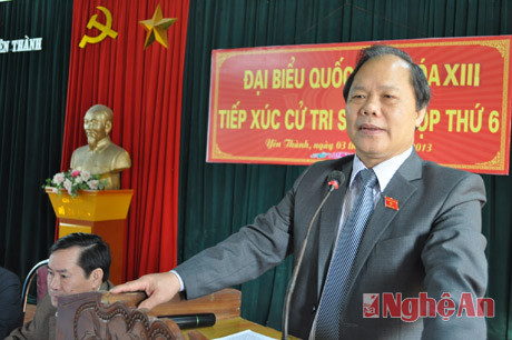 Đại biểu QH Phan Trung Lý báo cáo với cử tri huyện Yên Thành kết quả kỳ họp thứ 6, Quốc hội khóa XIII