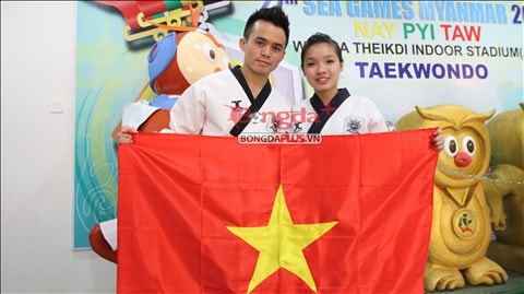 Đình Toàn và Minh Tú đã bảo vệ được chức vô địch SEA Games - Ảnh: Đức Cường