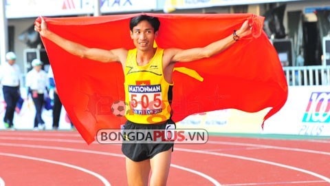 Lần thứ hai tại SEA Games 27, Nguyễn Văn Lai giành vàng về cho Đoàn TTVN. Ảnh: Đức Cường