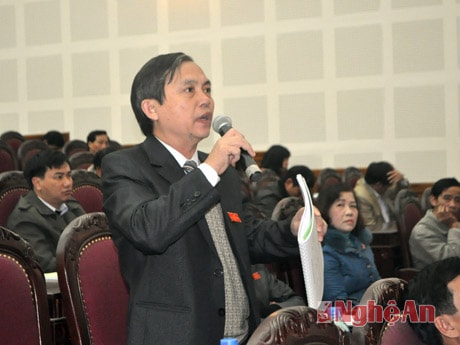 Đại biểu Nguyễn Văn Hanh chất vấn ông Lê Quốc Hồng.