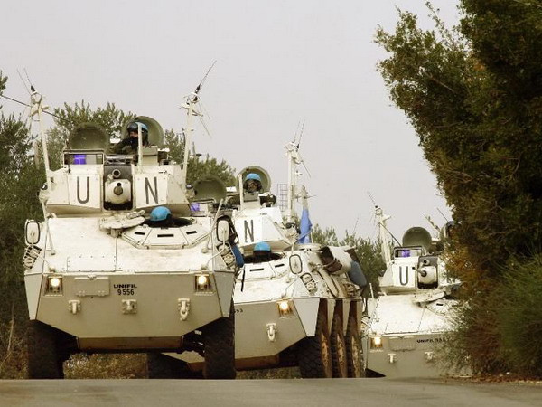 Lực lượng Lâm thời Liên hợp quốc tại Liban (UNIFIL) đi tuần tra. (Nguồn: AFP)