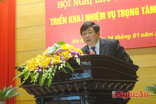 Đồng chí Nguyễn Thế Kỷ phát biểu tại hội nghị