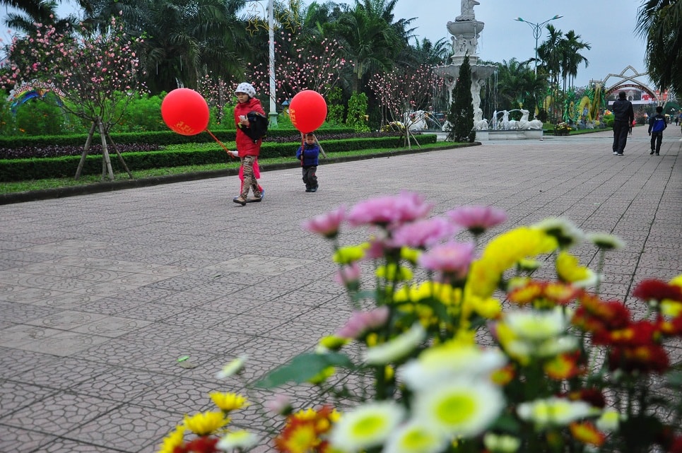 Hoa Xuân chào năm mới ở Công viên Trung tâm