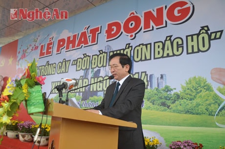 Đồng chí Đinh Viết Hồng - Phó Chủ tịch UBND tỉnh phát động Tết trồng cây Xuân Giáp Ngọ