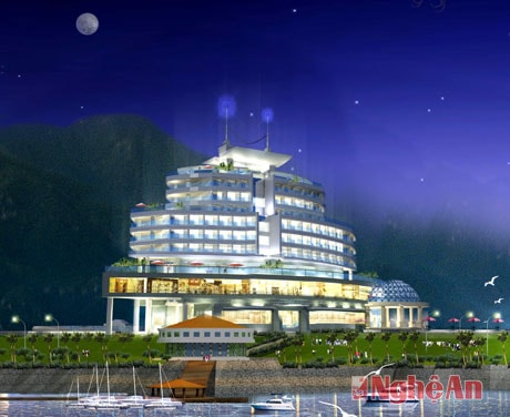 Mô hình Khách sạn Song Ngư dự kiến xây dựng trên đảo Lan Châu.