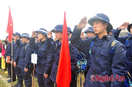 Thực hiện nghi thức trước giờ lên đường