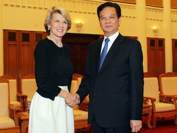 Thủ tướng Nguyễn Tấn Dũng tiếp Bộ trưởng Ngoại giao Australia Julie Bishop nhân chuyến thăm chính thức Việt Nam. Ảnh: TTXVN