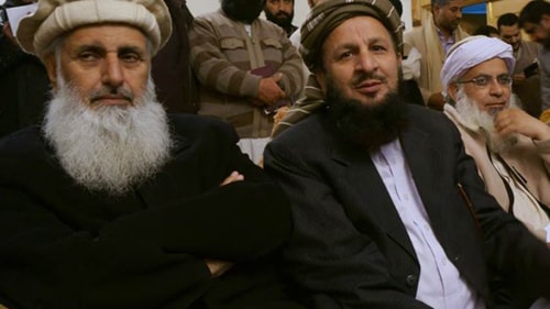 Đại diện Taliban tại một cuộc họp báo ở Islamabad, Pakistan. Ảnh: PressTV
