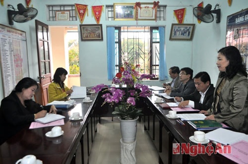 Bà Tôn Thị Cẩm Hà phát biểu tại cuộc làm việc.
