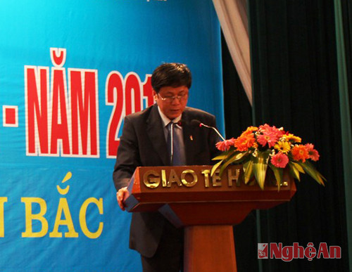 Đồng chí Vũ Hải - Phó Tổng Giám đốc Đài tiếng nói  Việt Nam phát biểu khai mạc