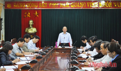 Đồng chí Trần Hồng Châu - Phó Bí thư Thường trực Tỉnh ủy kết luận buổi làm việc