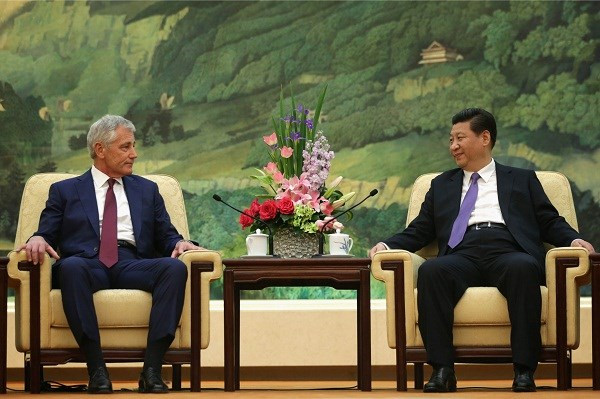 Ngày 9/4, Chủ tịch Trung Quốc Tập Cận Bình đã tiếp Bộ trưởng Quốc phòng Mỹ Chuck Hagel đang ở thăm Bắc Kinh.