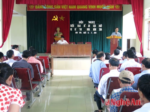 Toàn cảnh hội nghị triển khai đề án sản xuất vụ Hè thu mùa 2014.