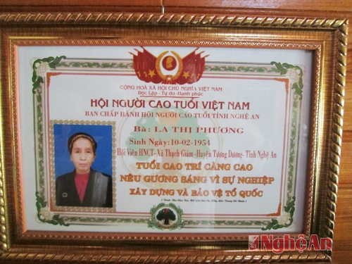 Giấy chứng nhận “Tuổi cao trí càng cao”.