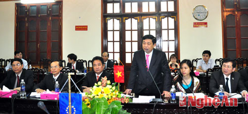 Đồng chí Nguyễn Xuân Đường-Chủ tịch UBND tỉnh đánh giá cao sự hợp tác, đầu tư của các nước thành viên EU