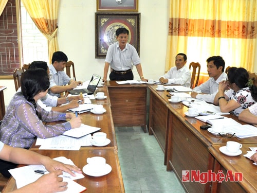 Đồng chí Lê Quang Đạt - Bí thư Huyện ủy kết luận tại buổi làm việc.