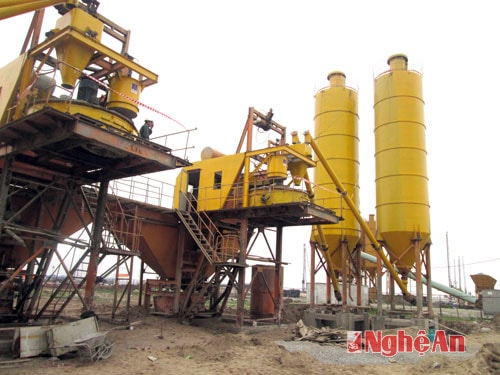 Trạm trộn bê tông công suất 120m3/h tại Thái Bình do Tổng công ty PVNC thi công.