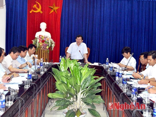 Đồng chí Đinh Viết Hồng- Phó chủ tịch UBND tỉnh phát biểu tại hội nghị.