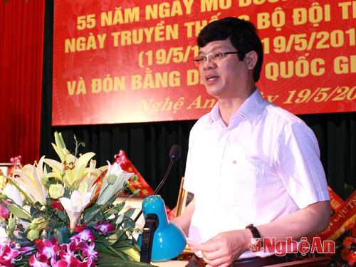 Đồng chí Lê Xuân Đại - Ủy viên BTV Tỉnh ủy, Chủ tịch UBND tỉnh phát biểu tại Lễ kỷ niệm