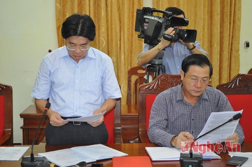 Đại diện Ban Nội chính Tỉnh ủy báo cáo kết quả, tình hình thực hiện nhiệm vụ