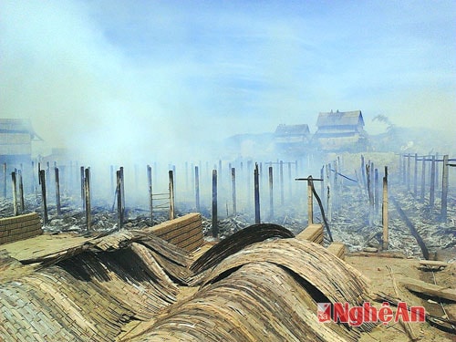 Cháy lò gạch ở Nghĩa Hoàn (Tân Kỳ).