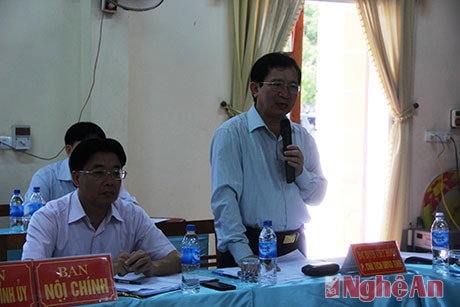 Đồng chí Đinh Viết Hồng - Phó Chủ tịch UBND tỉnh phát biểu tại buổi làm việc
