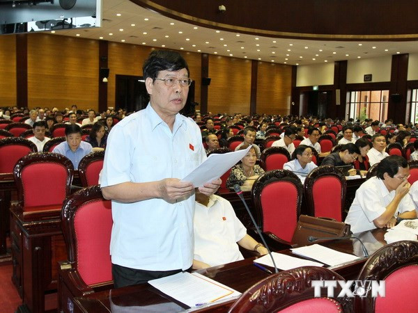 Đại biểu Quốc hội tỉnh Thái Bình Phạm Xuân Thường phát biểu ý kiến. Ảnh: TTXVN