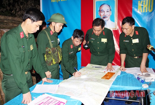 Đảng ủy Quân sự huyện Con Cuông họp đánh giá tình hình địch tại khu sơ tán