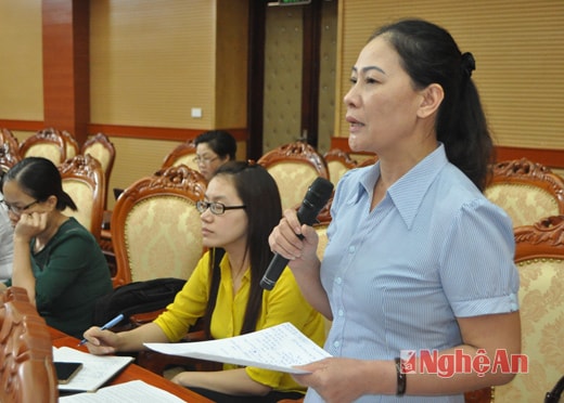 Đại diện Thường trực HĐND huyện Nghĩa Đàn nêu một số vấn đề cử tri đang quan tâm.