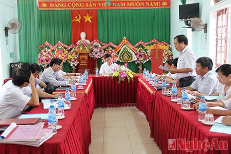 Đoàn làm việc tại xã Nghĩa Thắng, huyện Nghĩa Đàn