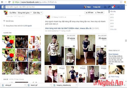 Một Facebook bán hàng qua mạng.