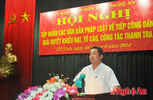 Đồng chí Thái Văn Hằng phát biểu tại Hội nghị.