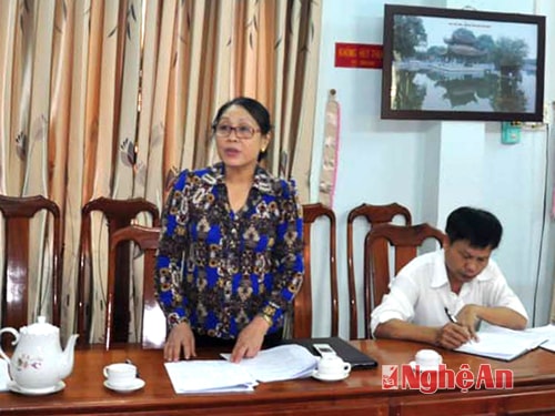 Đồng chí Phó Bí thư Huyện ủy phát biểu tại cuộc làm việc.