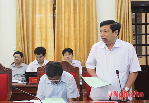 Đồng chí Nguyễn Xuân Đường phát biểu tại buổi làm việc