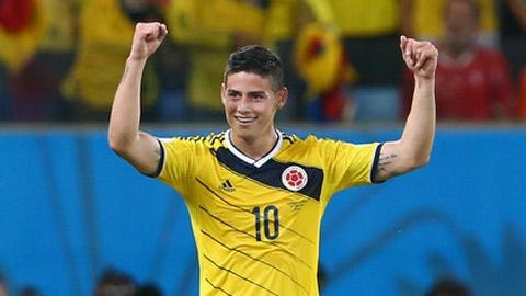 James Rodriguez lập cú đúp cho Uruguay