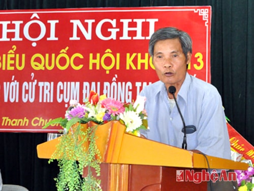 Cử tri thị trấn Thanh Chương nêu một số phản ánh gửi tới Quốc hội, Chính phủ