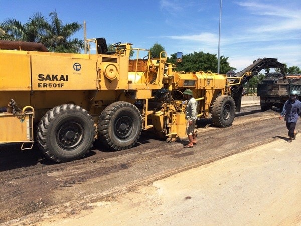 Kết quả thí điểm thảm nhựa sẽ được báo cáo Bộ Giao thông Vận tải áp dụng vào các tuyến hằn lún khác. (Ảnh: Cienco 4)