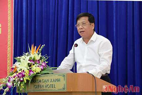 Đồng chí Trần Lưu Hải - Ủy viên Trung ương Đảng, Phó Trưởng ban Thường trực Ban Tổ chức Trung ương phát biểu khai mạc Hội nghị