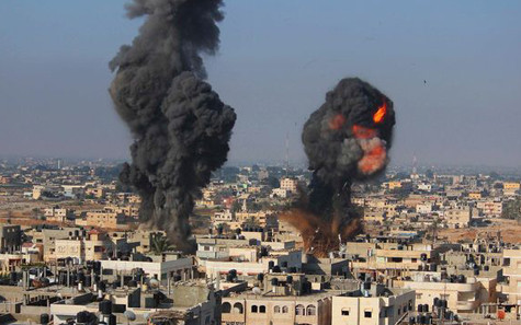 Israel không kích dải Gaza (ảnh: timeslive)