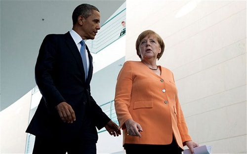 Thủ tướng Đức Angela Merkel và Tổng thống Mỹ Barack Obama.