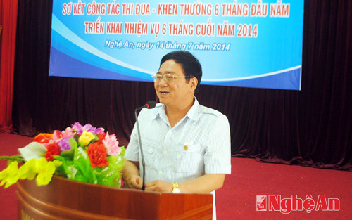 Đồng chí Hồ Mậu Thanh, TUV, Giám đốc Sở VH,TT&DL Nghệ An, Cụm trưởng cụm thi đua khai mạc hội nghị